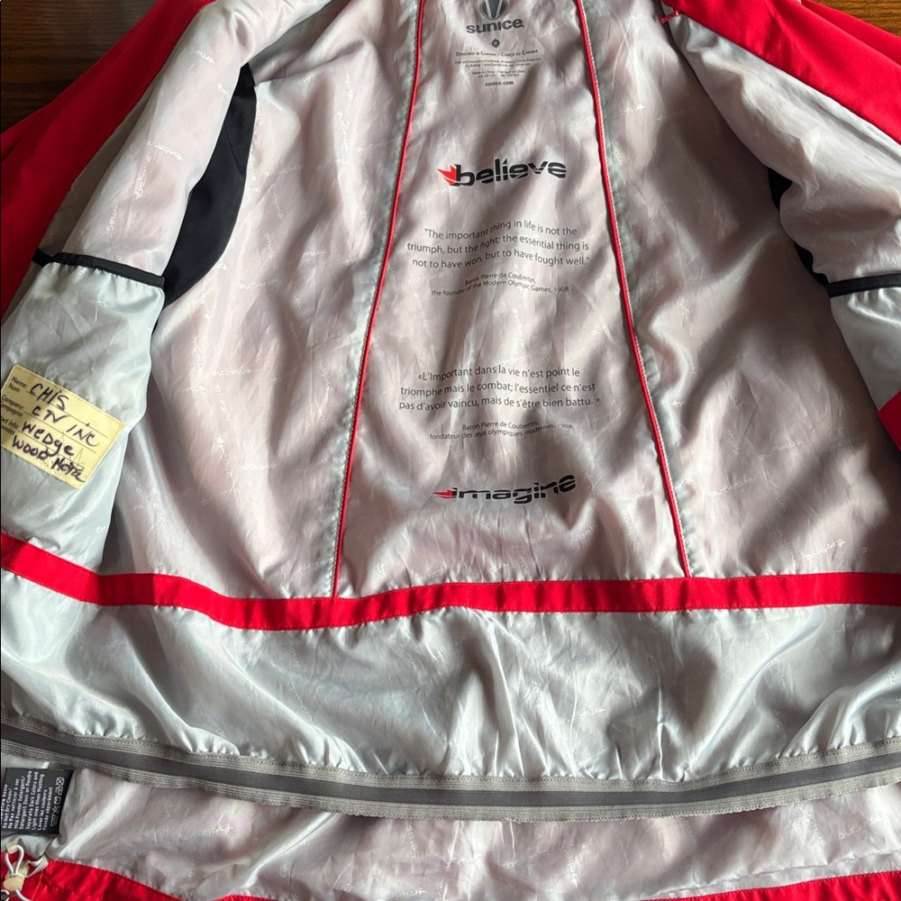 Vancouver 2010 Olympics Sunice CTV red/grey removable hood jacket EUC - Picture 10 of 15